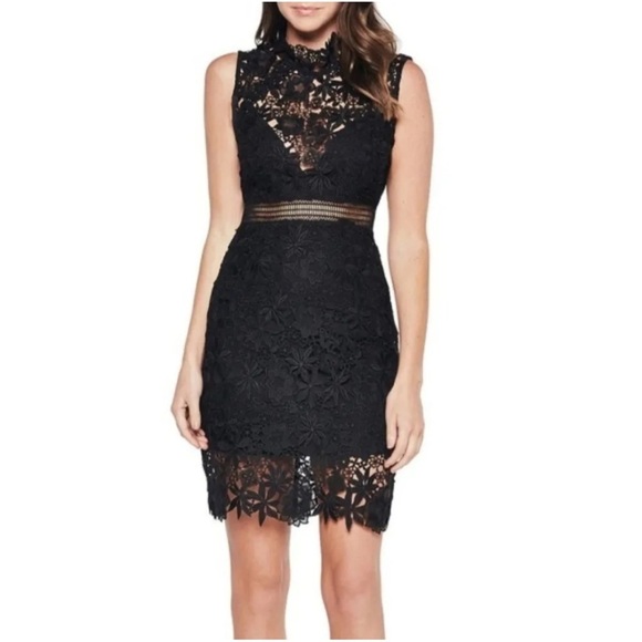 BARDOT Black Paris Lace Appliqué Cocktail Dress‎ Romantic Sz XS - Picture 3 of 11